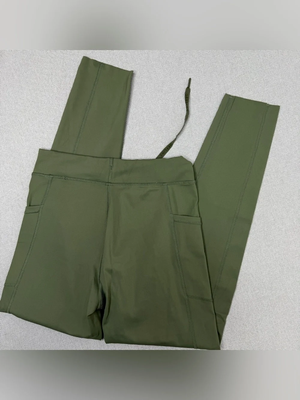 Aerie Offline Leggings Green High Waisted Pockets Drawstring Athleisure Large